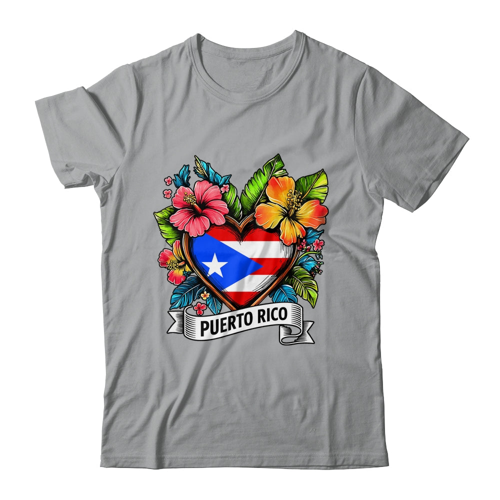 Heart Puerto Rico Flag Hispanic Heritage Boricua Rican Shirt & Tank Top | siriusteestore