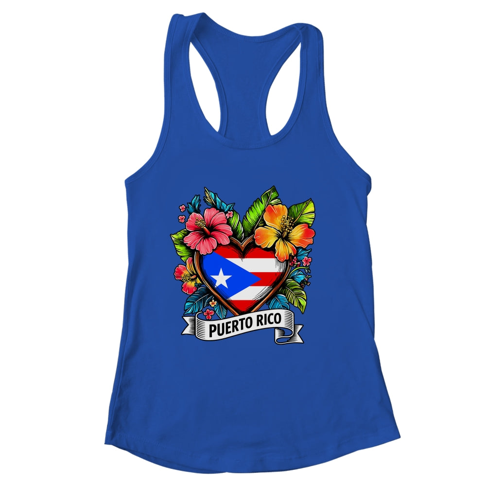 Heart Puerto Rico Flag Hispanic Heritage Boricua Rican Shirt & Tank Top | siriusteestore