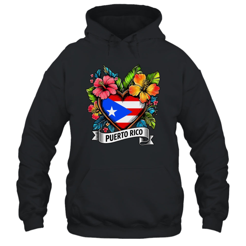 Heart Puerto Rico Flag Hispanic Heritage Boricua Rican Shirt & Tank Top | siriusteestore