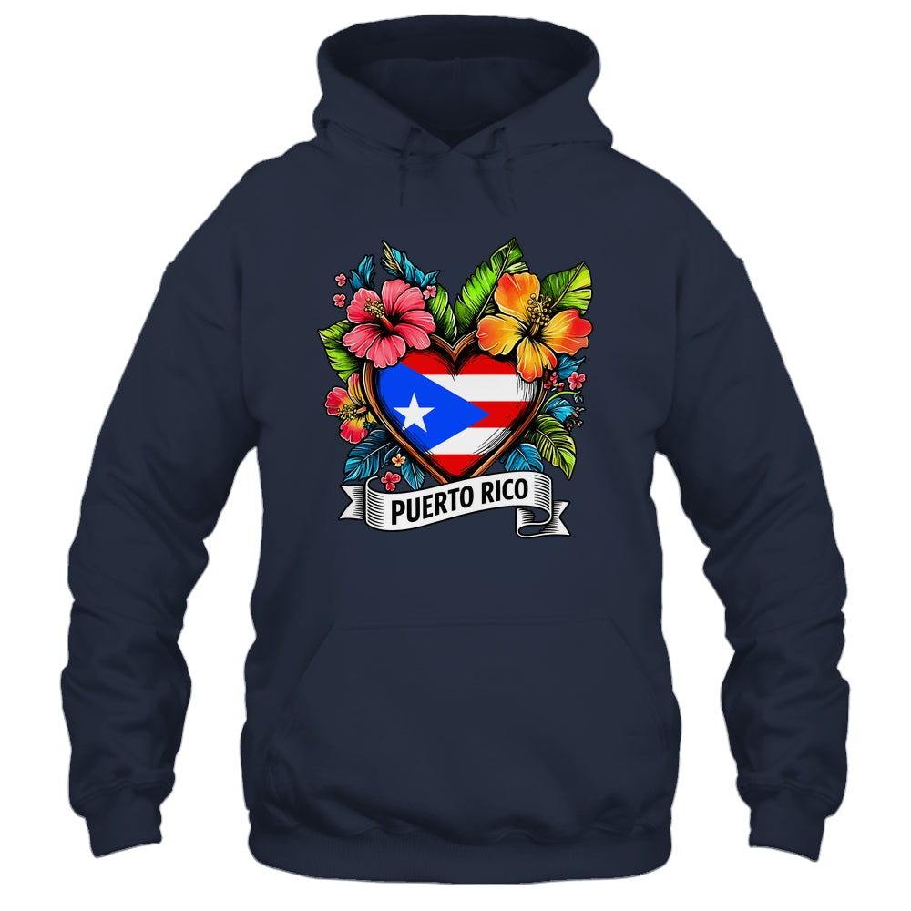 Heart Puerto Rico Flag Hispanic Heritage Boricua Rican Shirt & Tank Top | siriusteestore