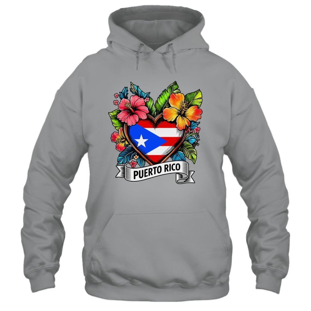 Heart Puerto Rico Flag Hispanic Heritage Boricua Rican Shirt & Tank Top | siriusteestore
