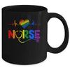 Heartbeat Rainbow Heart Gay Pride LGBT Medical Nurse LGBTQ Mug | siriusteestore