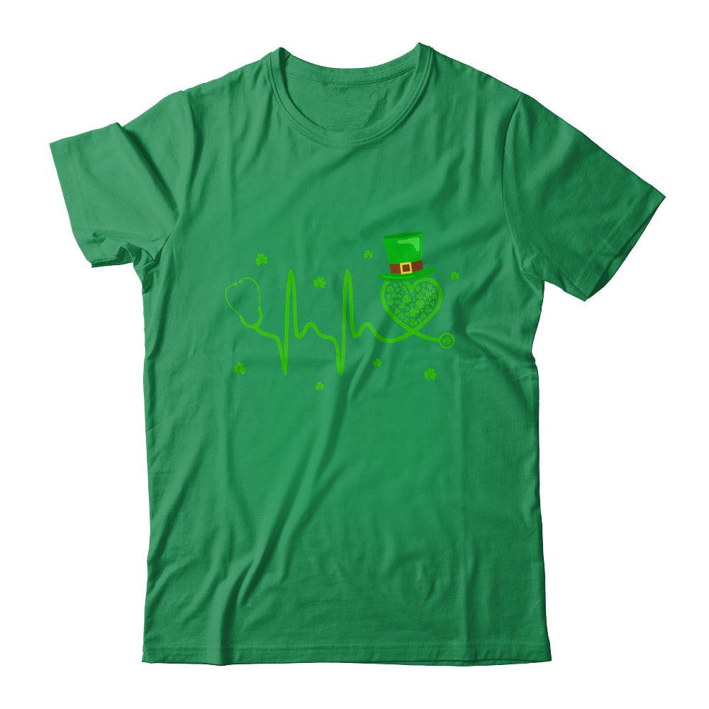 Heartbeat Stethoscope Shamrock Irish Nurse St Patricks Day Shirt & Tank Top | siriusteestore