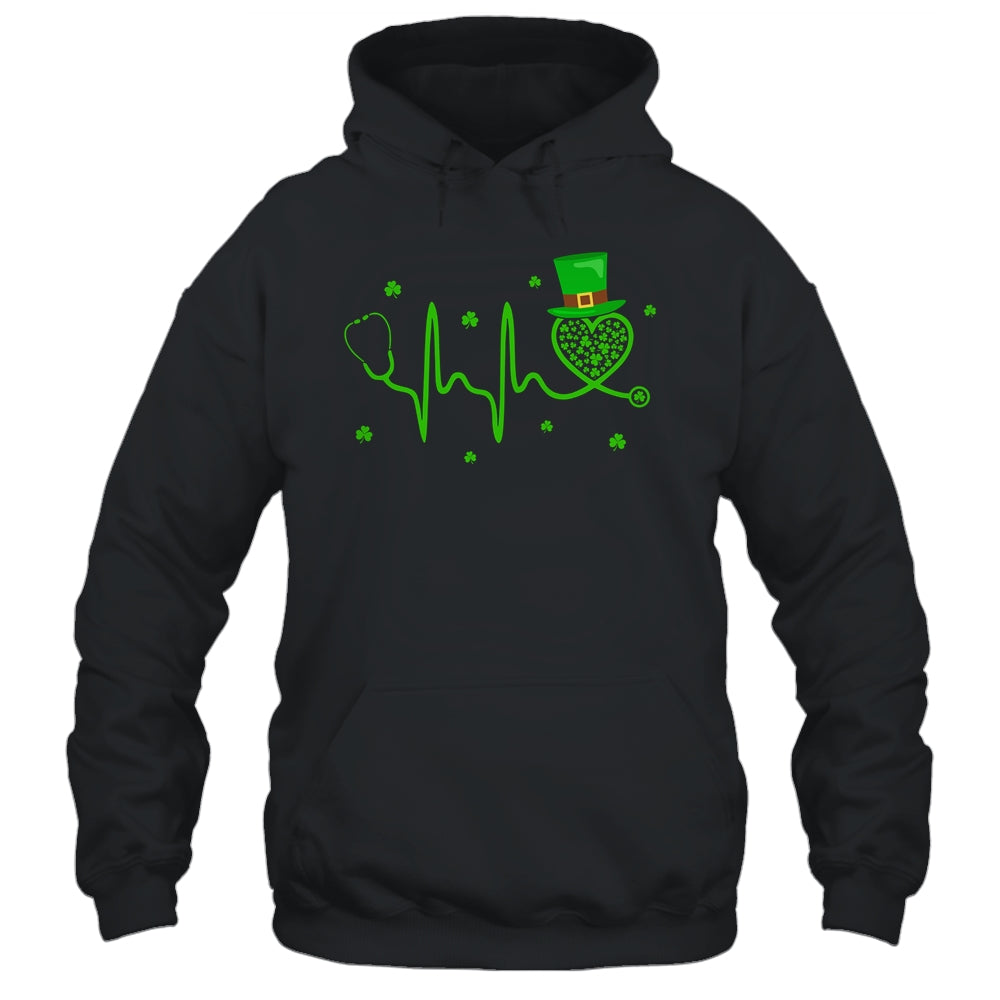 Heartbeat Stethoscope Shamrock Irish Nurse St Patricks Day Shirt & Tank Top | siriusteestore