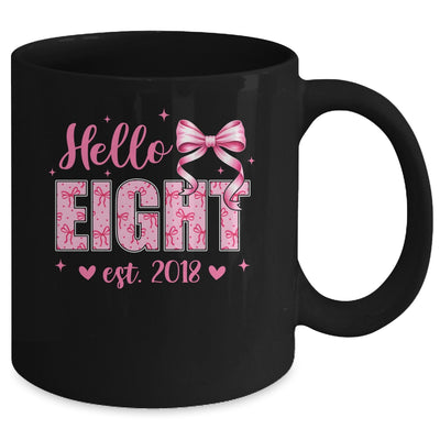 Hello Eight Est 2018 Coquette Bow 8th Birthday Girl 8 Years Mug | siriusteestore