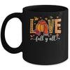 Hello Fall Pumpkin LOVE Fall Y'All Leopard Peace Love Fall Mug | siriusteestore