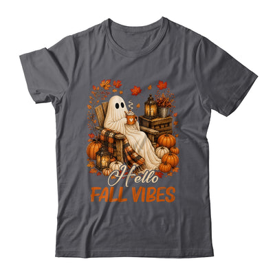 Hello Fall Vibes Ghost Cute Autumn Pumpkin Spooky Season Shirt & Sweatshirt | siriusteestore