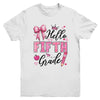 Hello Fifth Grade First Day Of School Coquette Teacher Girl Youth Shirt | siriusteestore