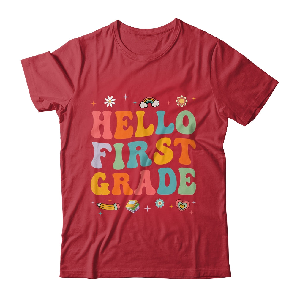 Hello First 1st Grade Back To School Teachers Kids Girls Shirt & Hoodie | siriusteestore