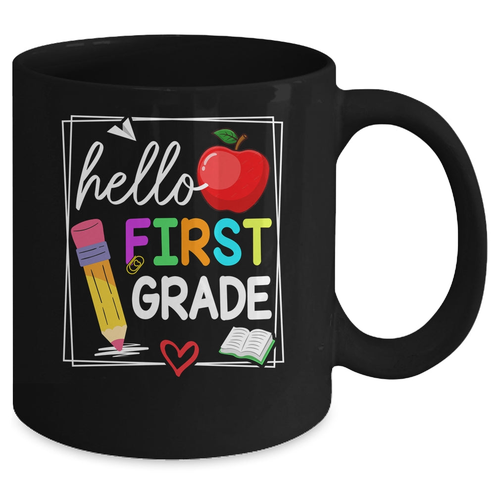 Hello First Grade Team 1st Grade Back To School Teacher Kids Mug | siriusteestore