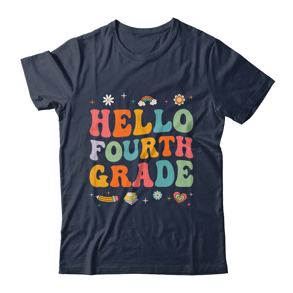 Hello Fourth 4th Grade Back To School Teachers Kids Girls Shirt & Hoodie | siriusteestore
