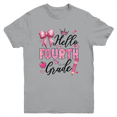 Hello Fourth Grade First Day Of School Coquette Teacher Girl Youth Shirt | siriusteestore