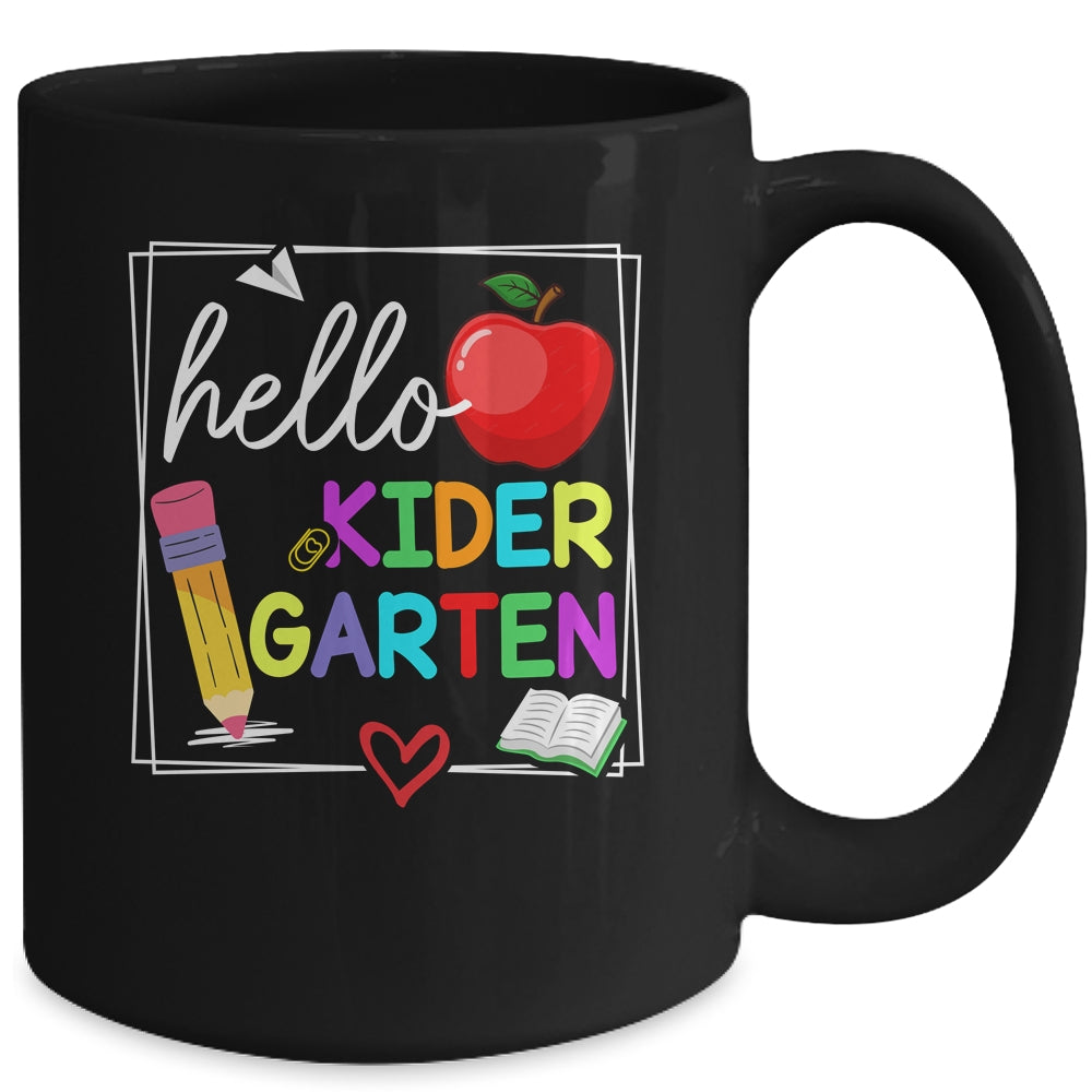 Hello Kindergarten Team Kinder Back To School Teacher Kids Mug | siriusteestore