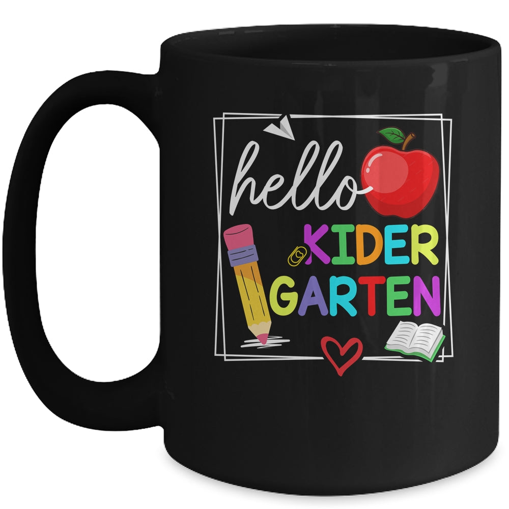 Hello Kindergarten Team Kinder Back To School Teacher Kids Mug | siriusteestore
