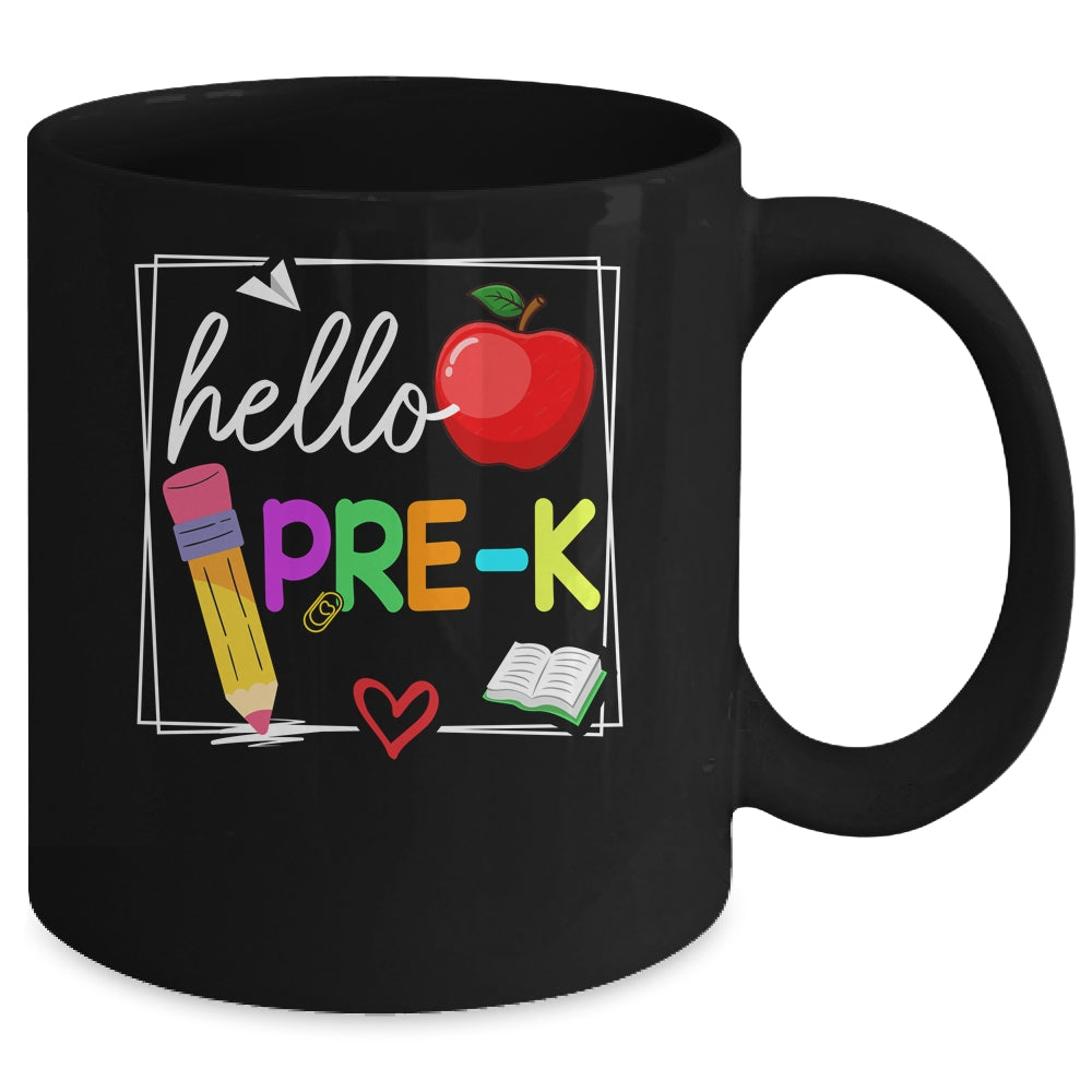 Hello Pre-K Team Preschool Back To School Teacher Kids Mug | siriusteestore