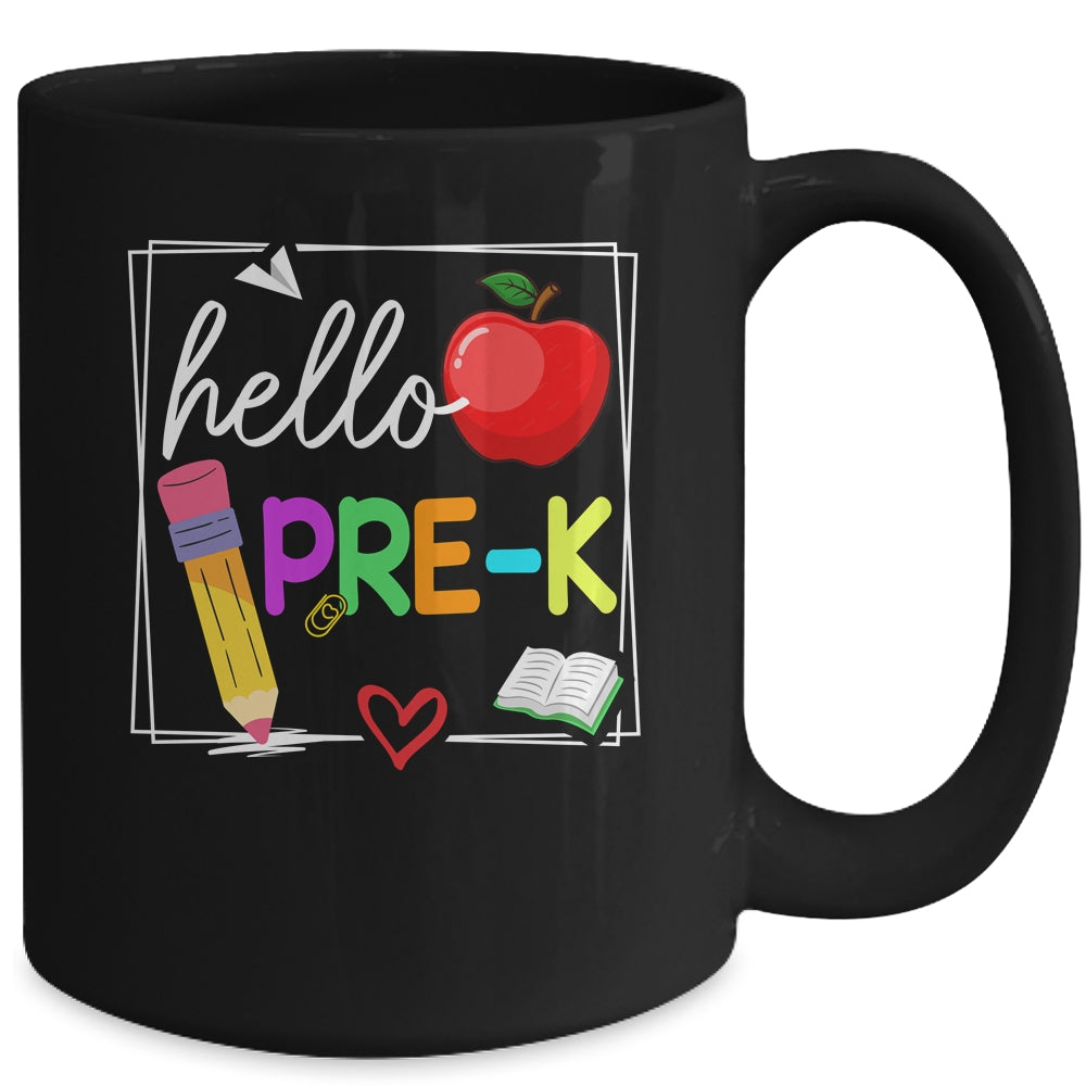 Hello Pre-K Team Preschool Back To School Teacher Kids Mug | siriusteestore