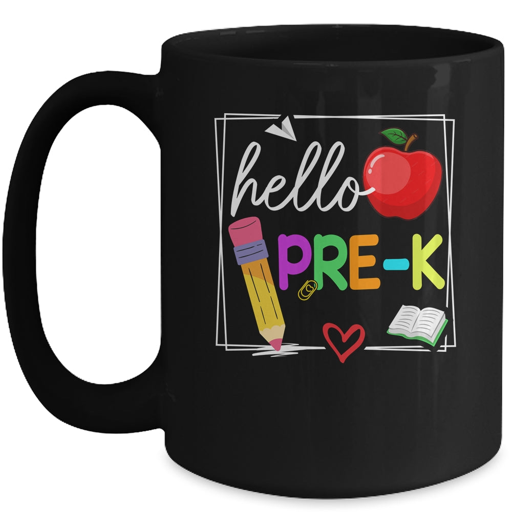 Hello Pre-K Team Preschool Back To School Teacher Kids Mug | siriusteestore