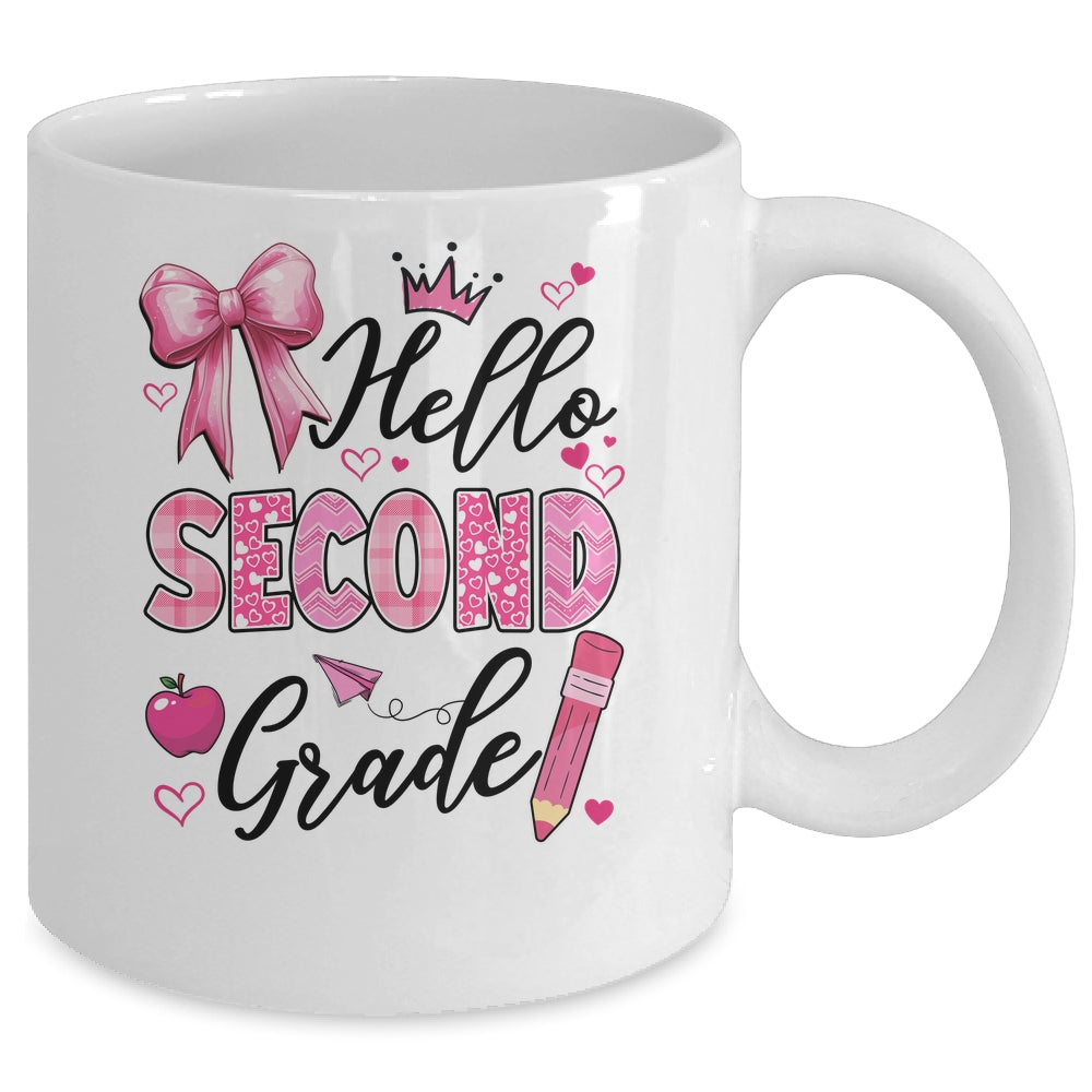Hello Second Grade First Day Of School Coquette Teacher Girl Mug | siriusteestore