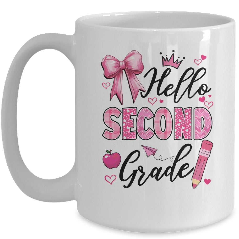 Hello Second Grade First Day Of School Coquette Teacher Girl Mug | siriusteestore