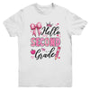 Hello Second Grade First Day Of School Coquette Teacher Girl Youth Shirt | siriusteestore