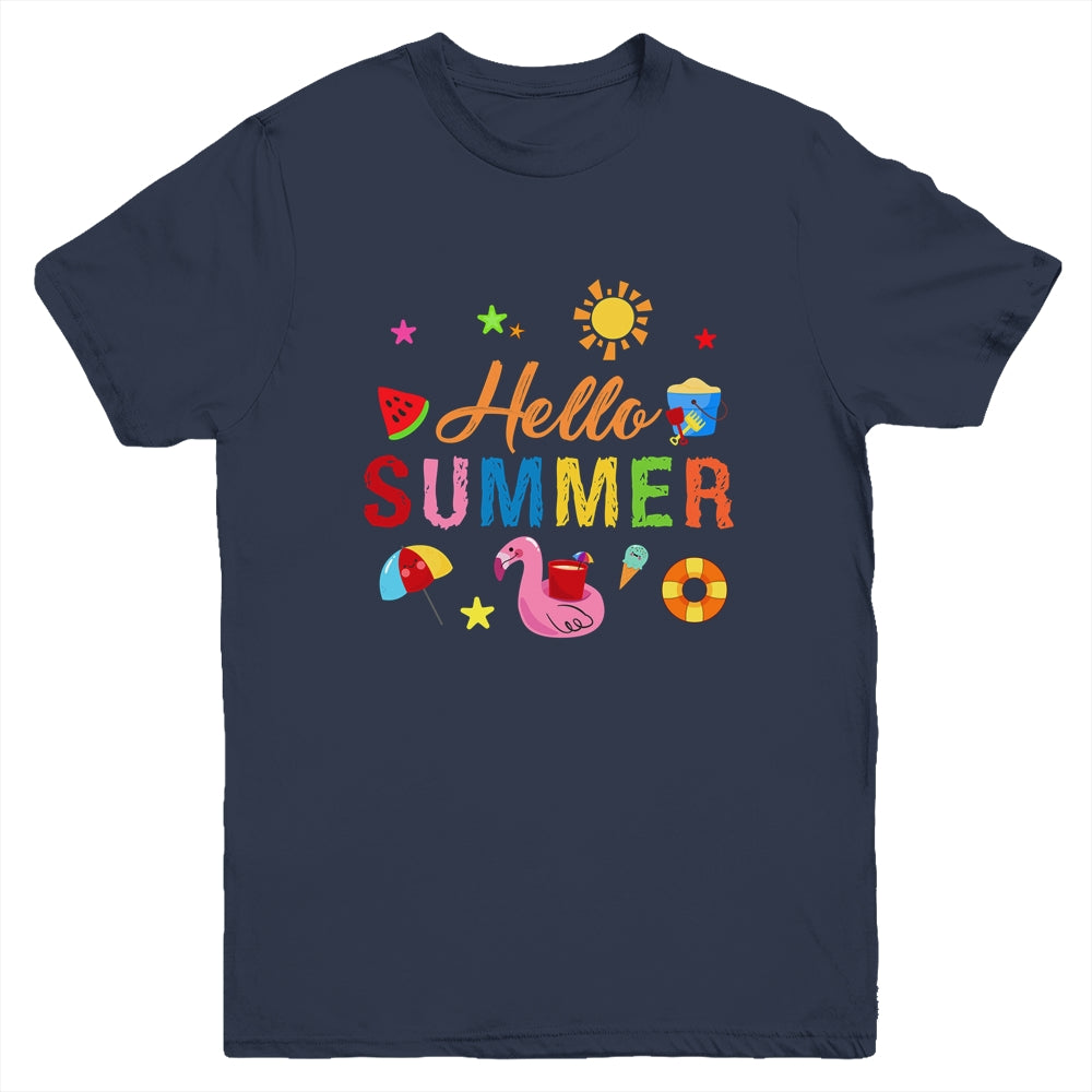 Hello Summer Happy Last Day School Summer Vacation For Kids Youth Shirt | siriusteestore