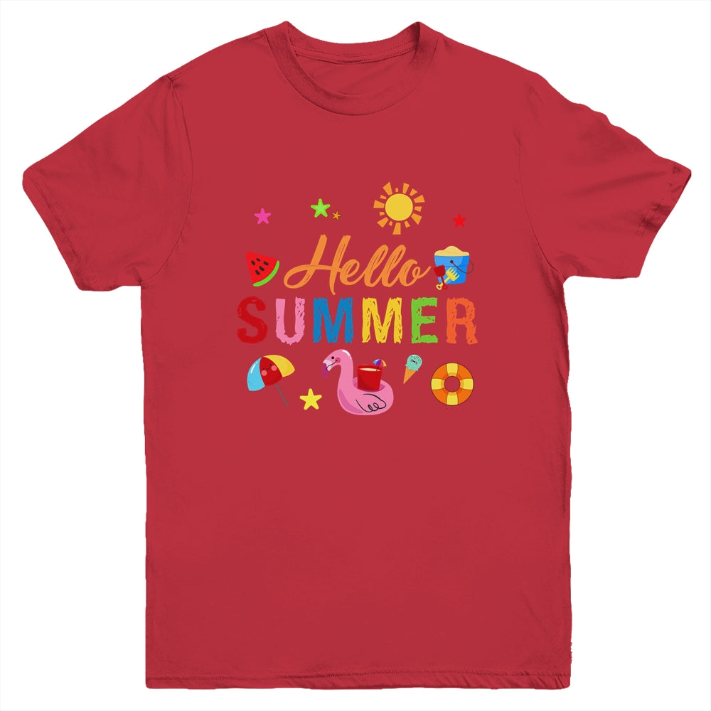 Hello Summer Happy Last Day School Summer Vacation For Kids Youth Shirt | siriusteestore