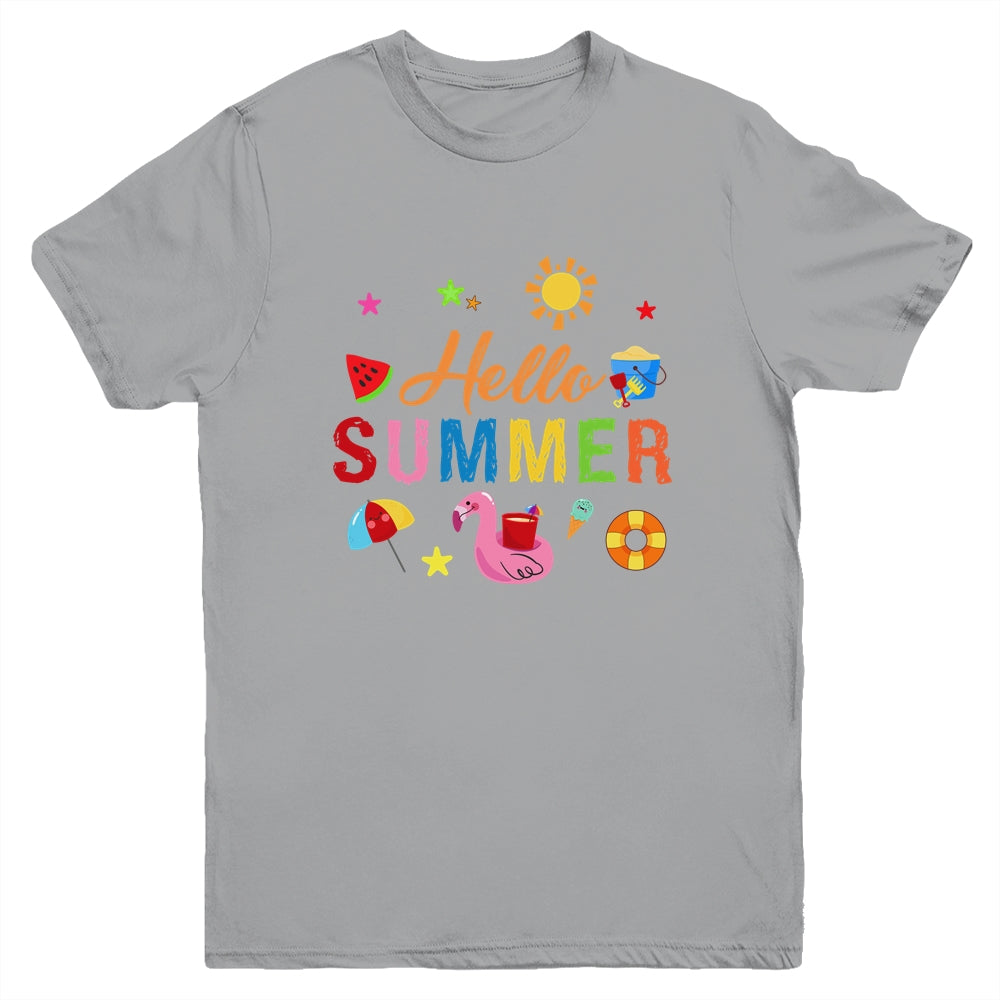 Hello Summer Happy Last Day School Summer Vacation For Kids Youth Shirt | siriusteestore