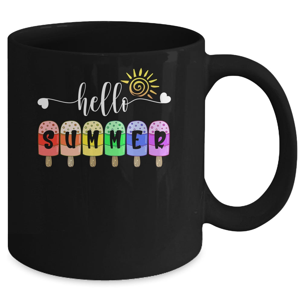 Hello Summer Ice Cream Family Vacation Popsicle Ice Beach Mug | siriusteestore