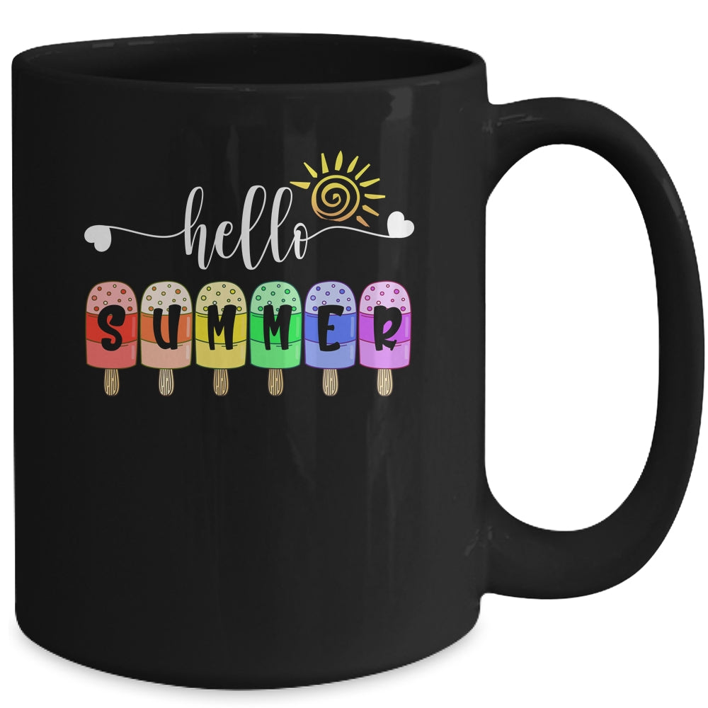 Hello Summer Ice Cream Family Vacation Popsicle Ice Beach Mug | siriusteestore