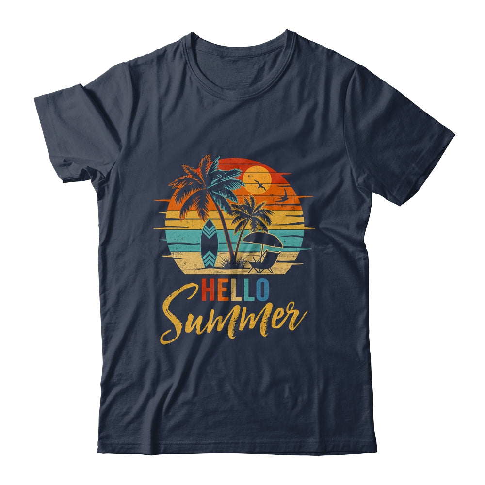 Hello Summer Retro Beach Vacation Family Matching Men Women Shirt & Tank Top | siriusteestore
