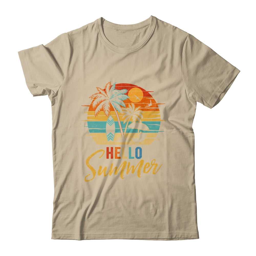 Hello Summer Retro Beach Vacation Family Matching Men Women Shirt & Tank Top | siriusteestore