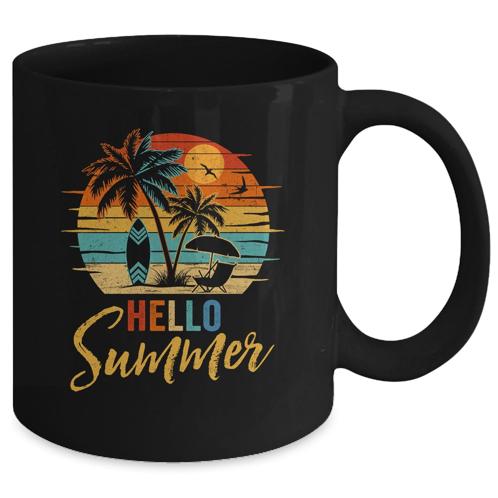 Hello Summer Retro Beach Vacation Family Matching Men Women Mug | siriusteestore