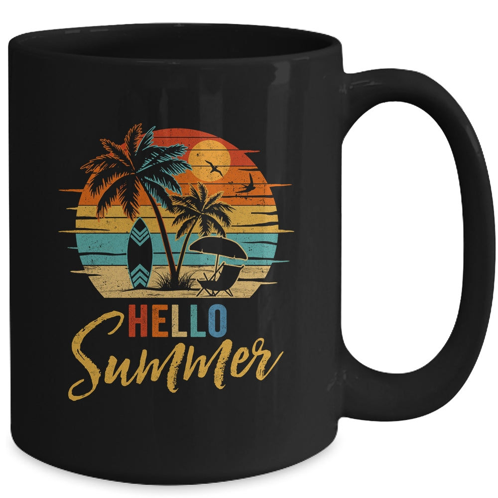 Hello Summer Retro Beach Vacation Family Matching Men Women Mug | siriusteestore