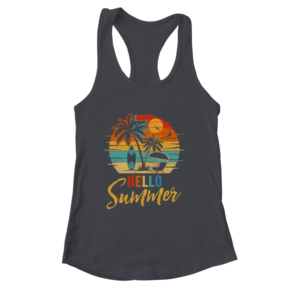 Hello Summer Retro Beach Vacation Family Matching Men Women Shirt & Tank Top | siriusteestore