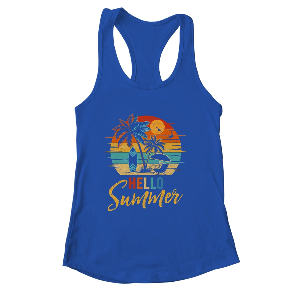 Hello Summer Retro Beach Vacation Family Matching Men Women Shirt & Tank Top | siriusteestore