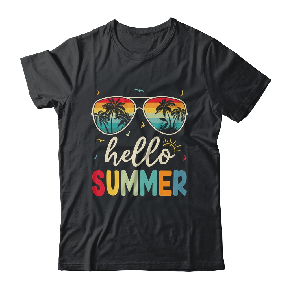 Hello Summer Retro Happy Summer Vacation Beach Men Women Shirt & Tank Top | siriusteestore
