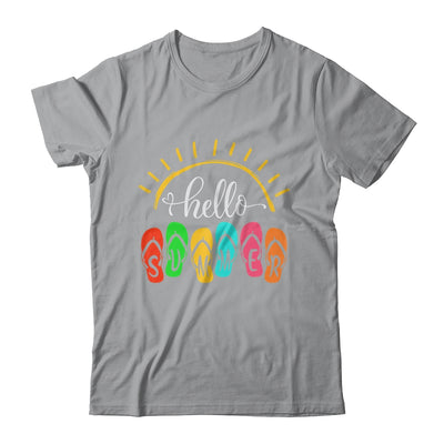 Hello Summer Vacation Flip Flops Colorful Beach Vacation Shirt & Tank Top | siriusteestore