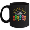 Hello Summer Vacation Flip Flops Colorful Beach Vacation Mug | siriusteestore