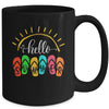 Hello Summer Vacation Flip Flops Colorful Beach Vacation Mug | siriusteestore