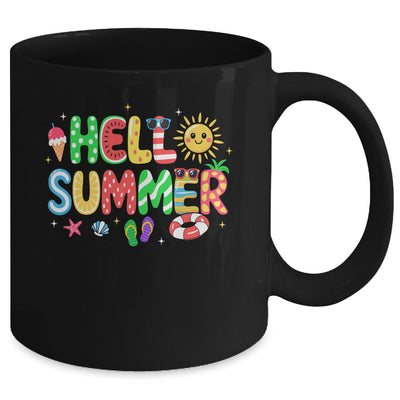 Hello Summer Vacation Ice Cream Popsicle Watermelon Beach Mug | siriusteestore