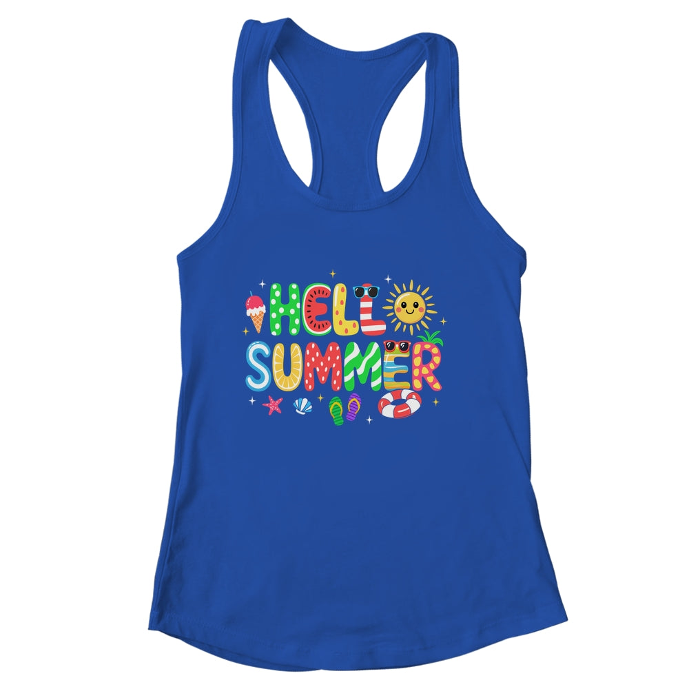 Hello Summer Vacation Ice Cream Popsicle Watermelon Beach Shirt & Tank Top | siriusteestore