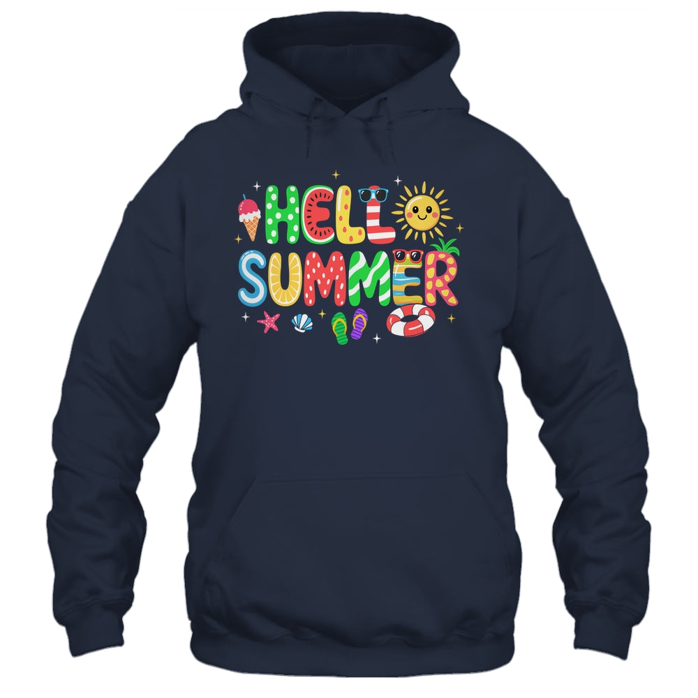 Hello Summer Vacation Ice Cream Popsicle Watermelon Beach Shirt & Tank Top | siriusteestore
