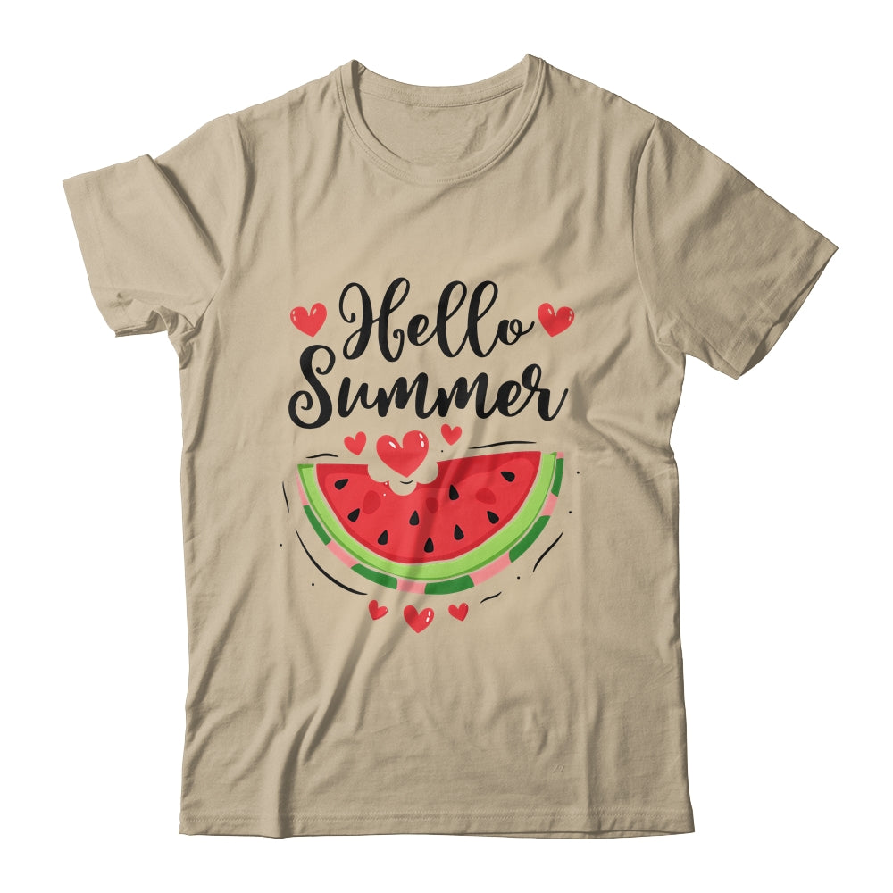 Hello Summer Watermelon Vacation Season Beach Summer Shirt & Tank Top | siriusteestore