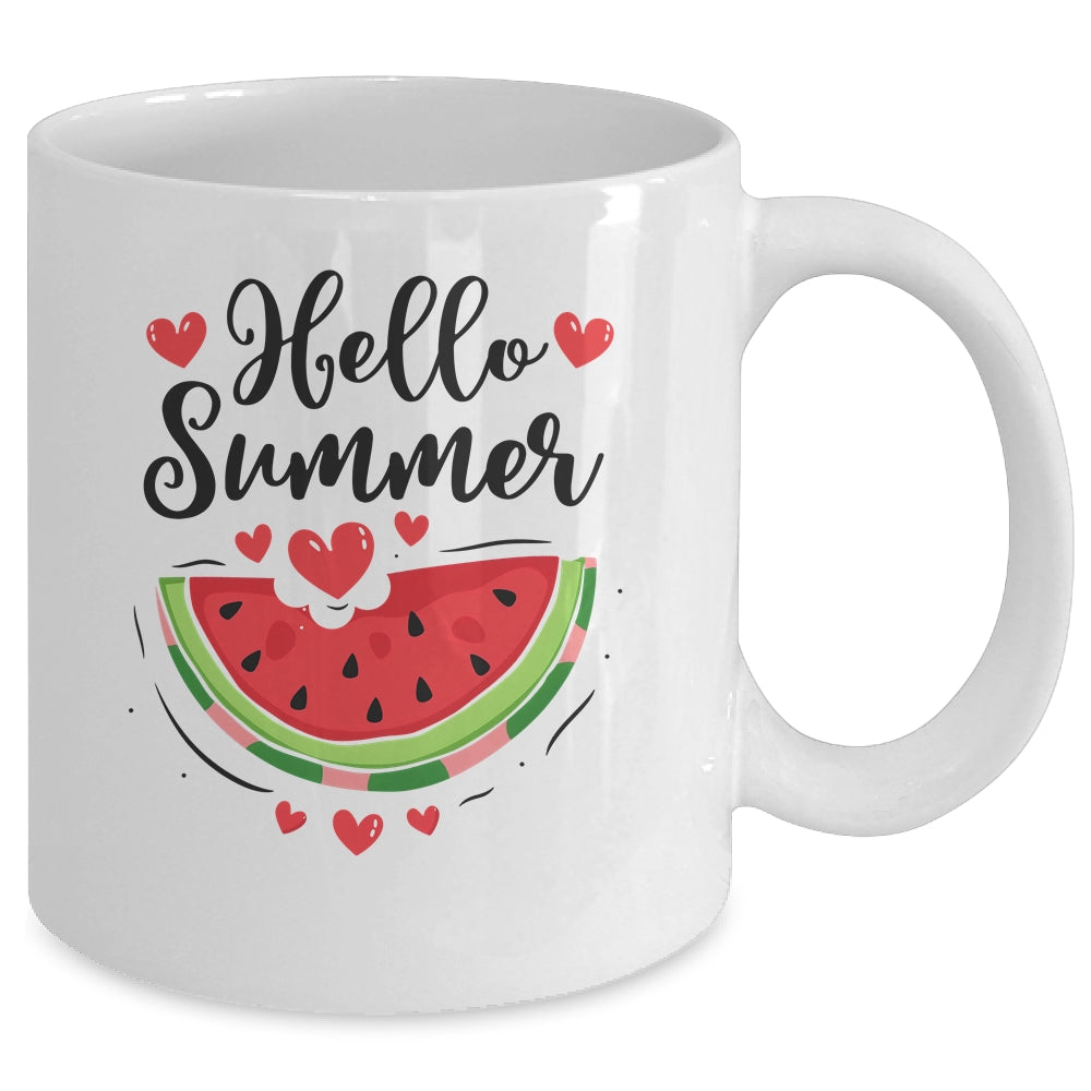 Hello Summer Watermelon Vacation Season Beach Summer Mug | siriusteestore