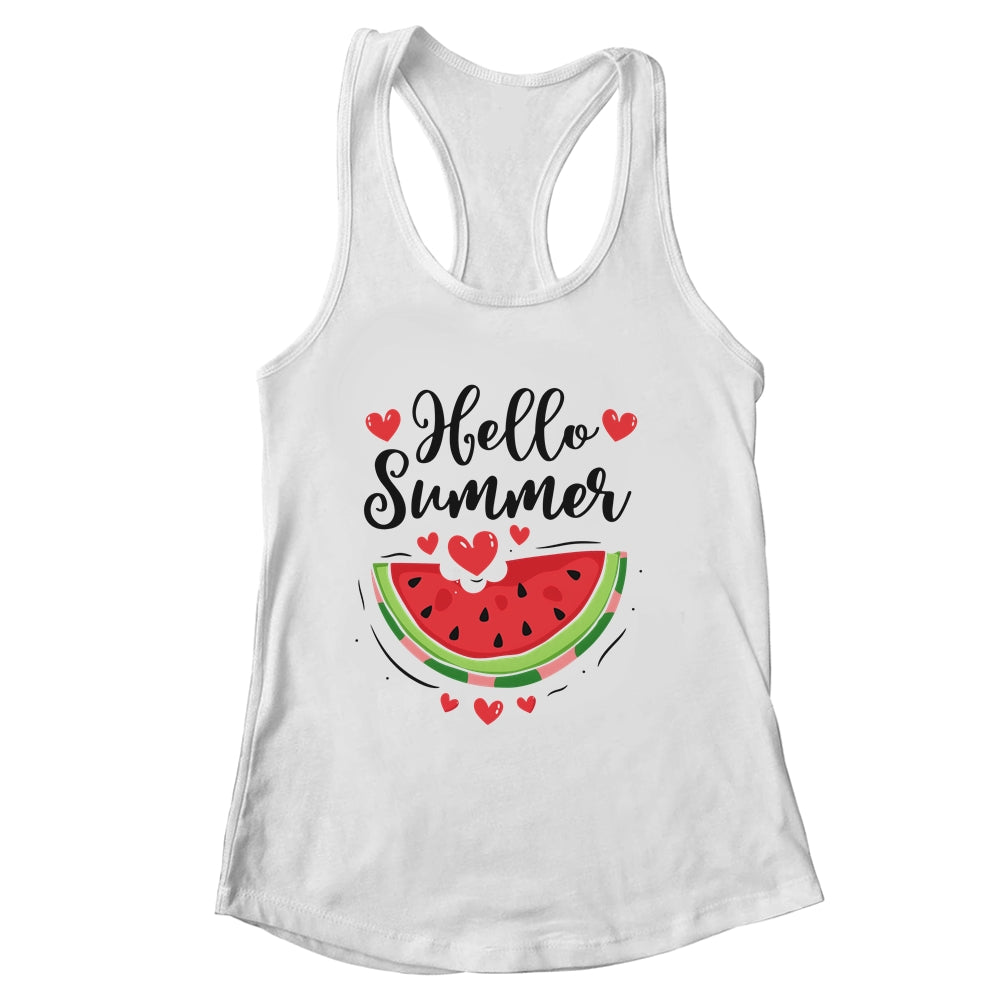 Hello Summer Watermelon Vacation Season Beach Summer Shirt & Tank Top | siriusteestore