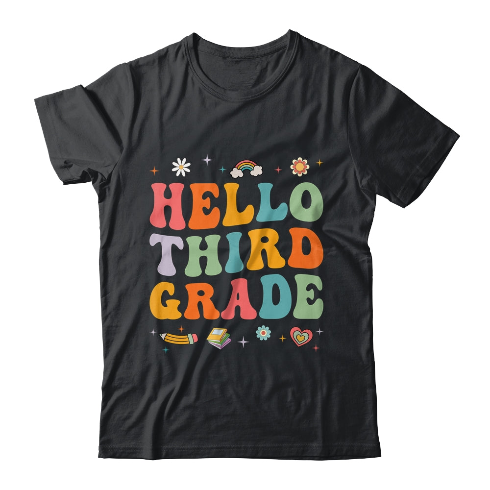 Hello Third 3rd Grade Back To School Teachers Kids Girls Shirt & Hoodie | siriusteestore
