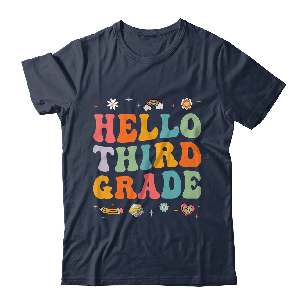 Hello Third 3rd Grade Back To School Teachers Kids Girls Shirt & Hoodie | siriusteestore