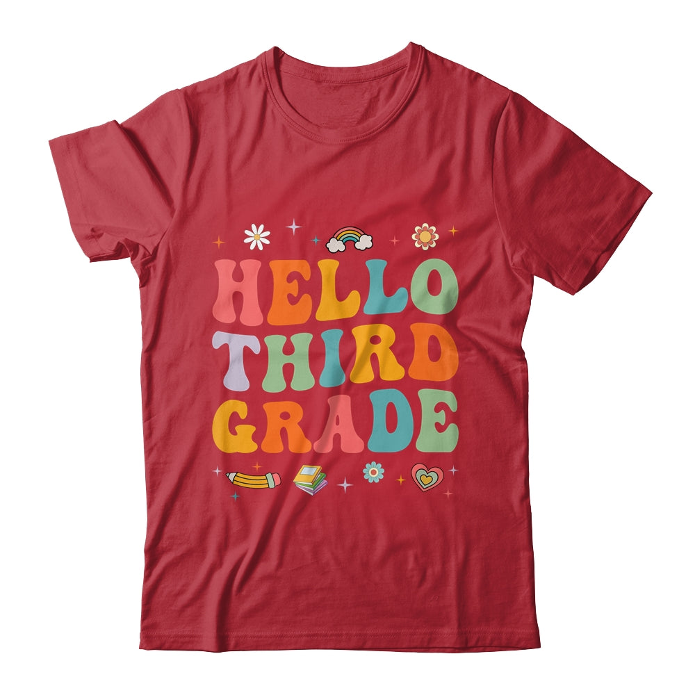 Hello Third 3rd Grade Back To School Teachers Kids Girls Shirt & Hoodie | siriusteestore