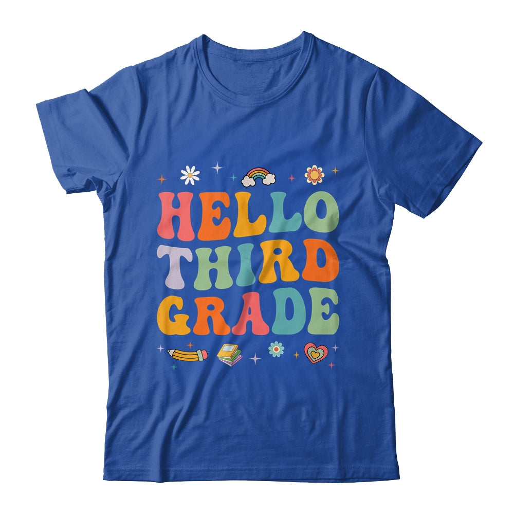 Hello Third 3rd Grade Back To School Teachers Kids Girls Shirt & Hoodie | siriusteestore