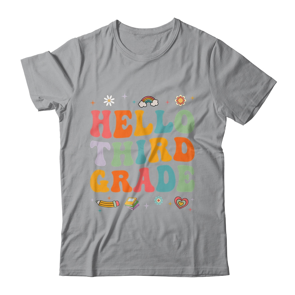 Hello Third 3rd Grade Back To School Teachers Kids Girls Shirt & Hoodie | siriusteestore